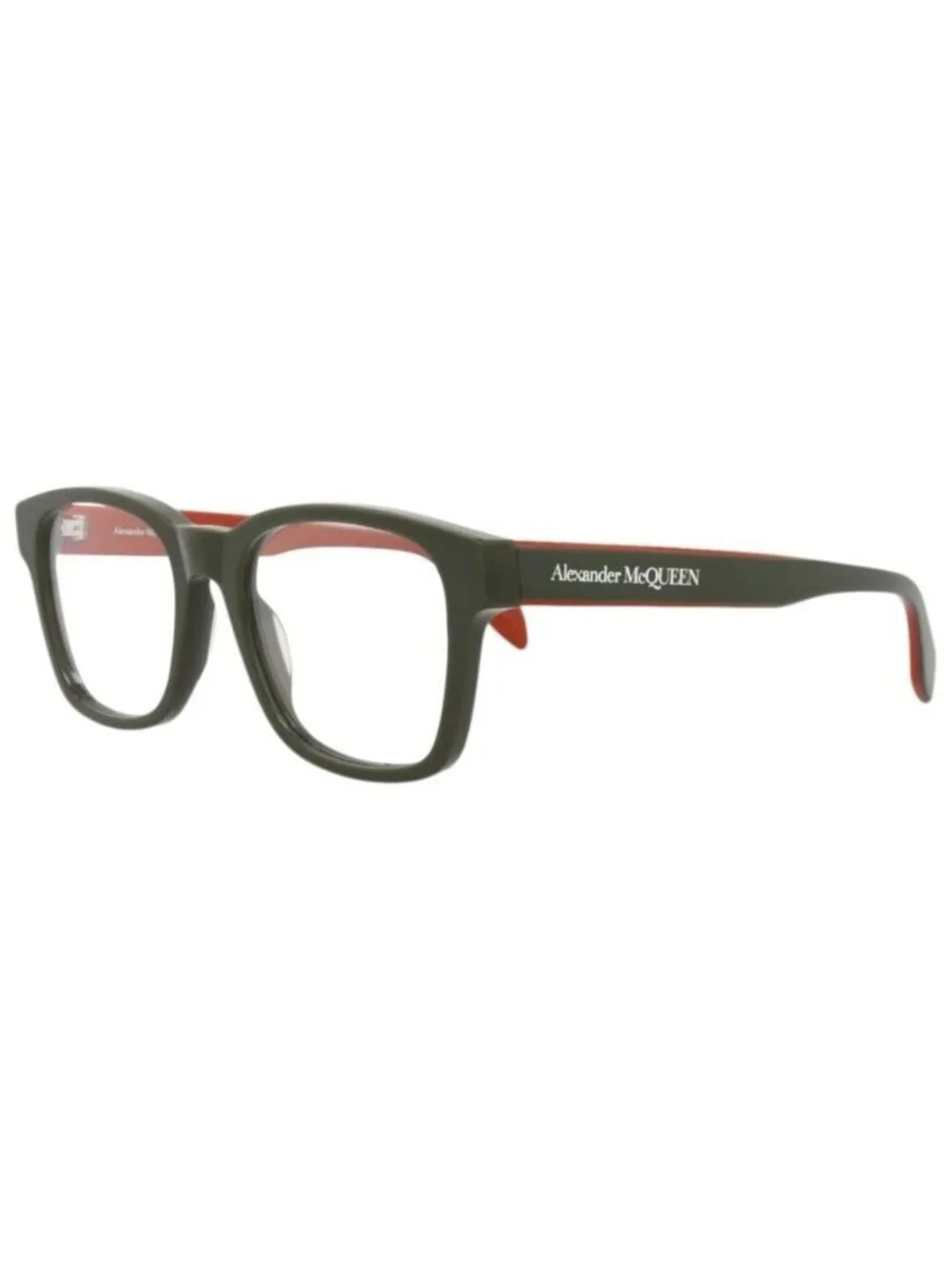 New Alexander McQueen Mens Square/Rectangle Green Green Transparent Fashion Desi